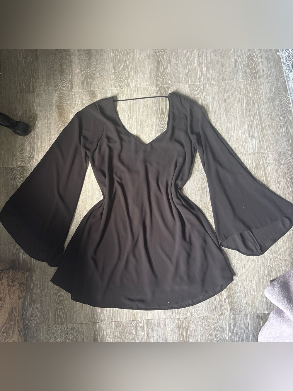 NWT Show me your Mumu Black V-Neck Sheer Tunic Top/dress